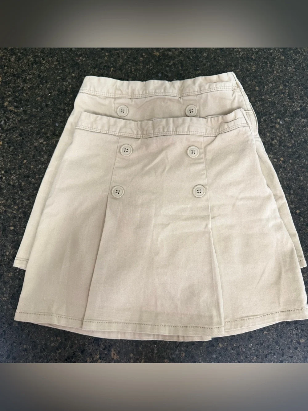 Children’s Place Khaki Tan School Uniform BUNDLE LOT SET Girls Skort Skirt Short